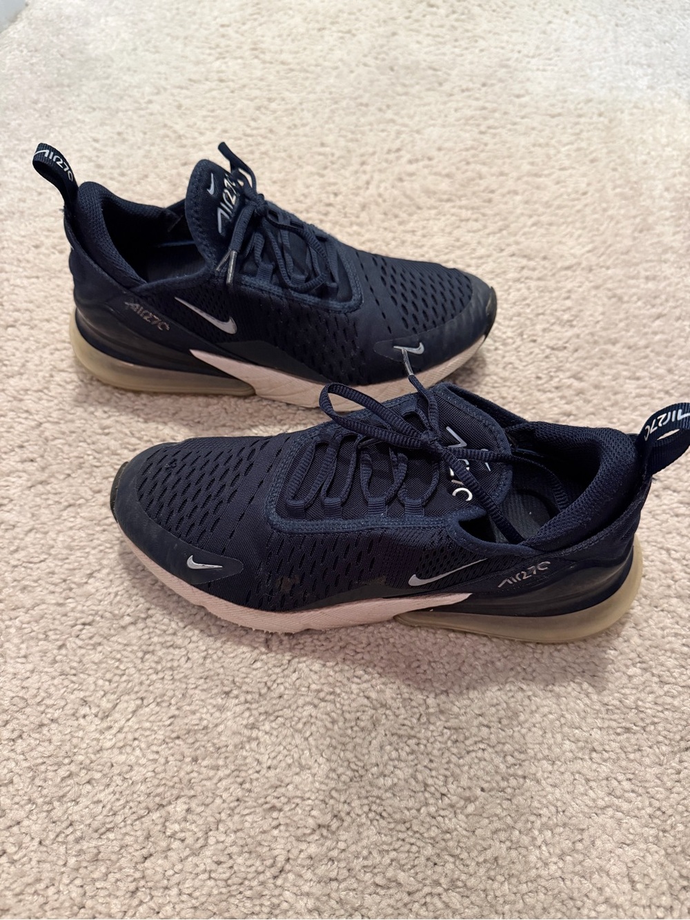 Nike Air Max 270 Midnight Navy and White Sneakers